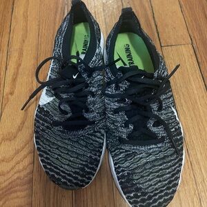 Black and White Knit Sneakers